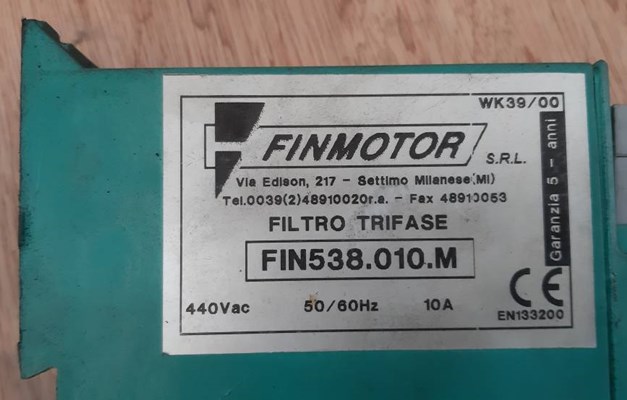 FILTRO TRIFASE 10 A. FINMOTOR. FIN538.010.M